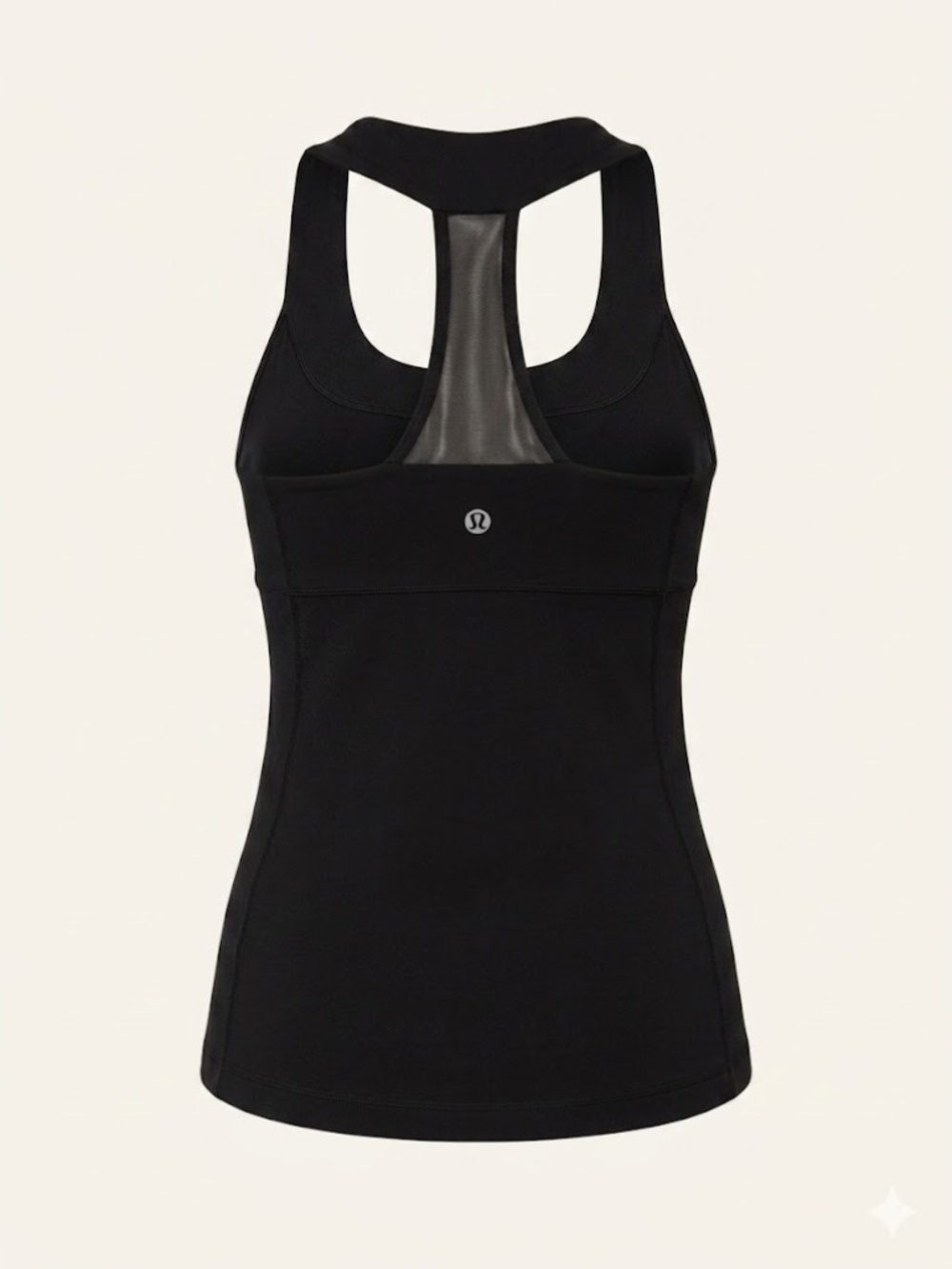 Lululemon Black Mesh Racerback Tank - Built-in Bra - Size 4 - EUC - Picture 1 of 3